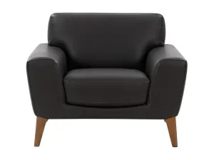 Black Faux Leather Arm Chair