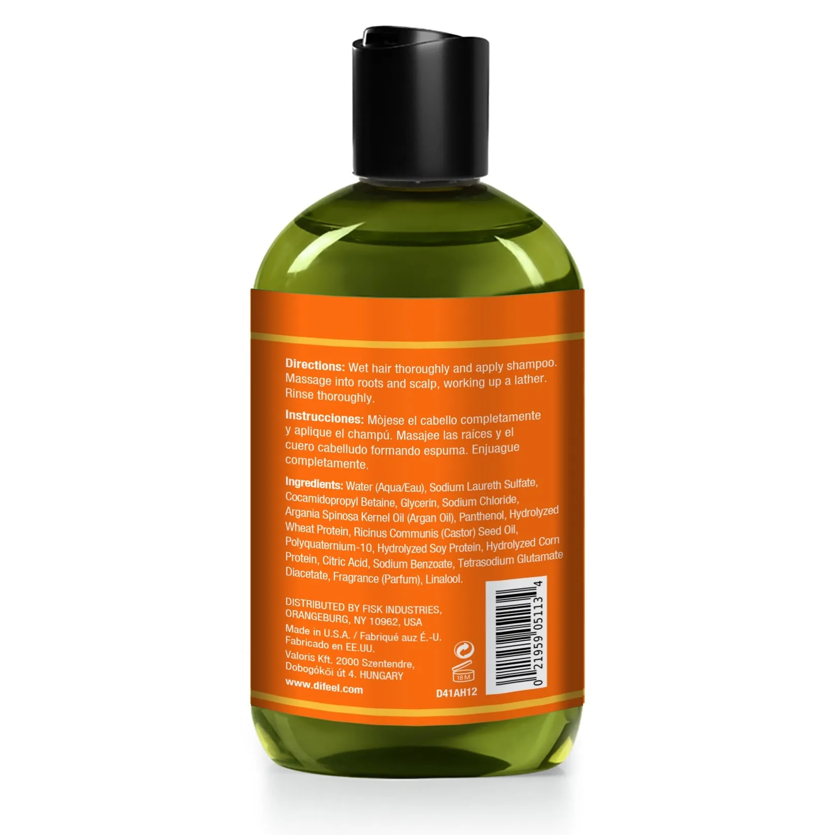 Difeel Argan Hydrating Shampoo 12 oz.