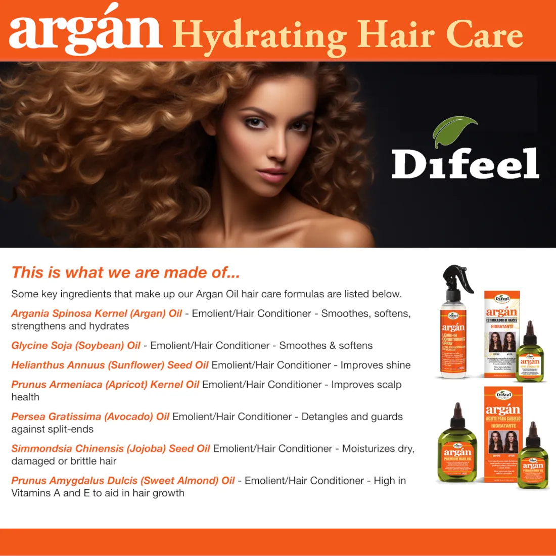 Difeel Argan Hydrating Shampoo 12 oz.