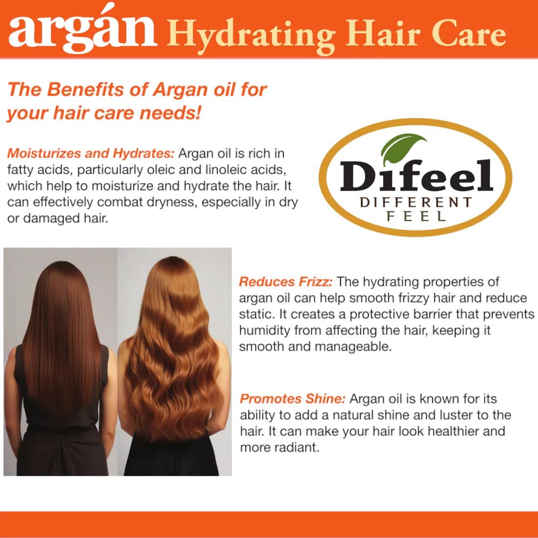 Difeel Argan Hydrating Shampoo 12 oz.