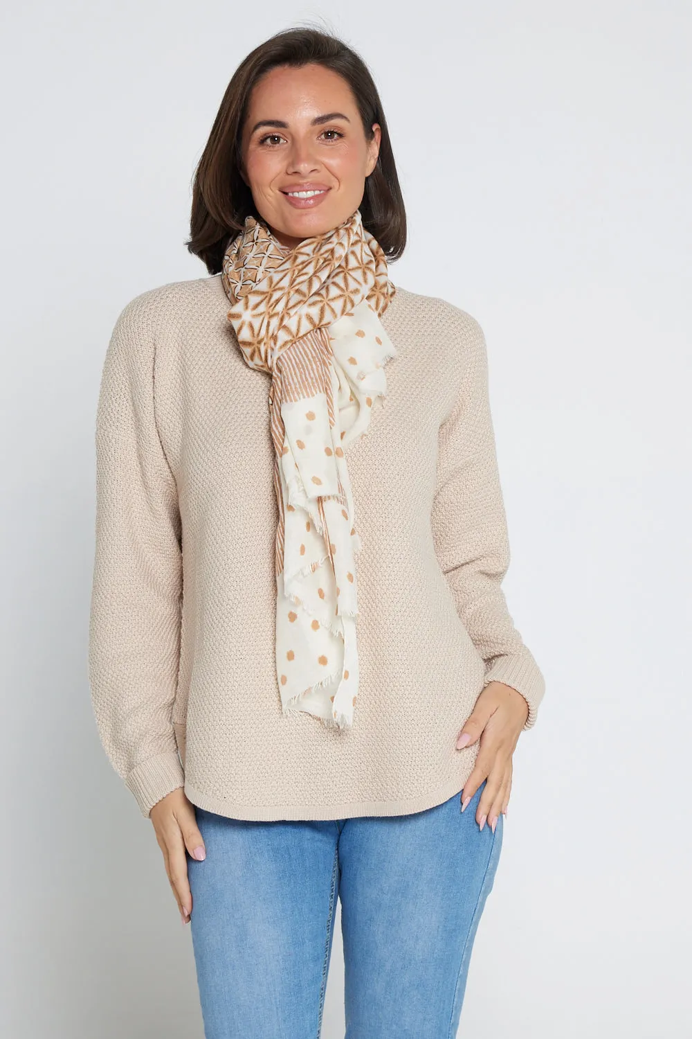 Evannah Wrap - Brown/Cream