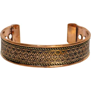 Flower of Life Magnetic Antique Copper Bracelet