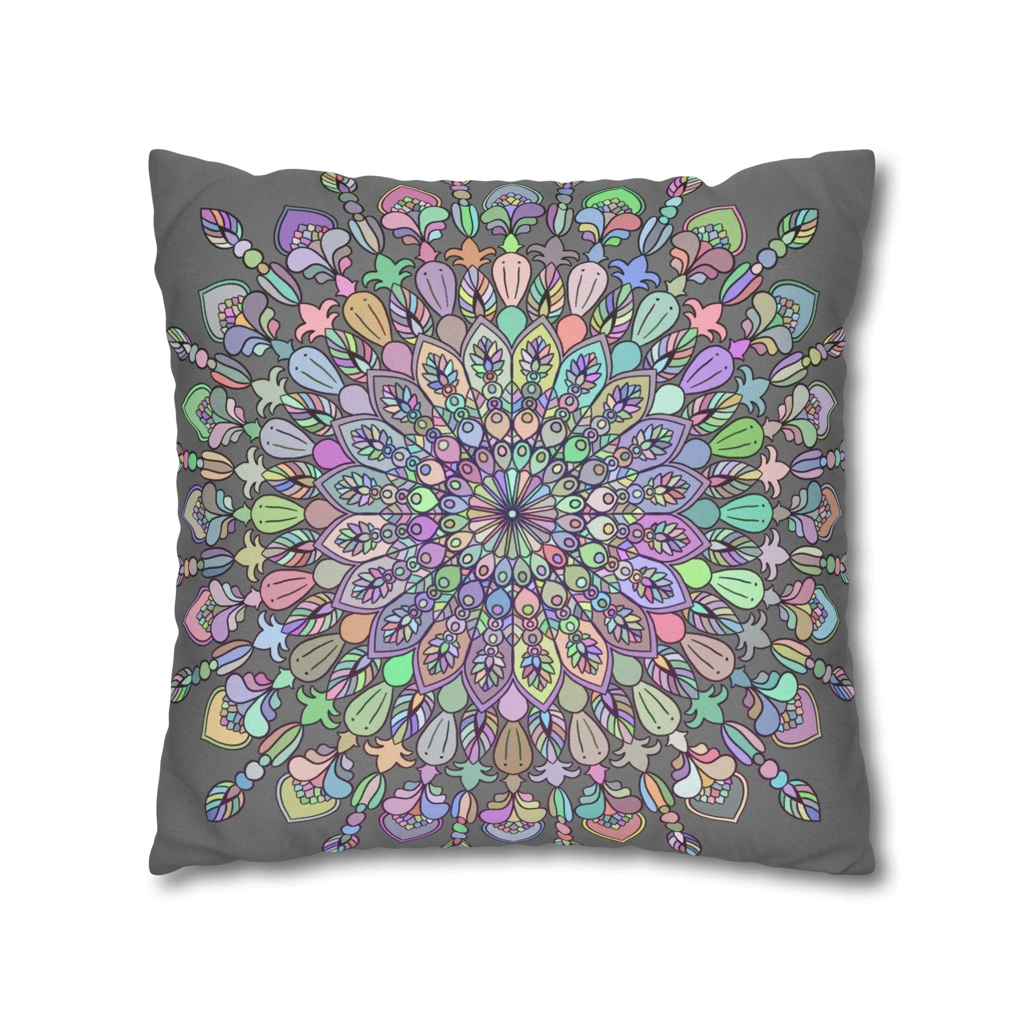 Handmade Mandala Design Square Pillowcase - Pastel Colors