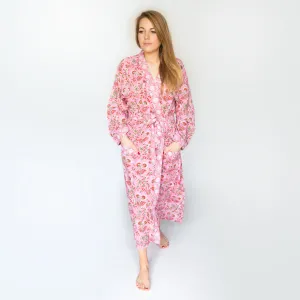 Long Cotton Robe - Soft Pink