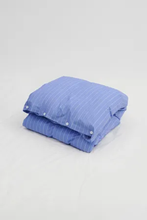 Percale King Duvet Clear Blue Stripes