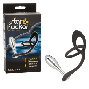 Star Fucker Teardrop Gem Plug w/Silicone Enhancer - Black