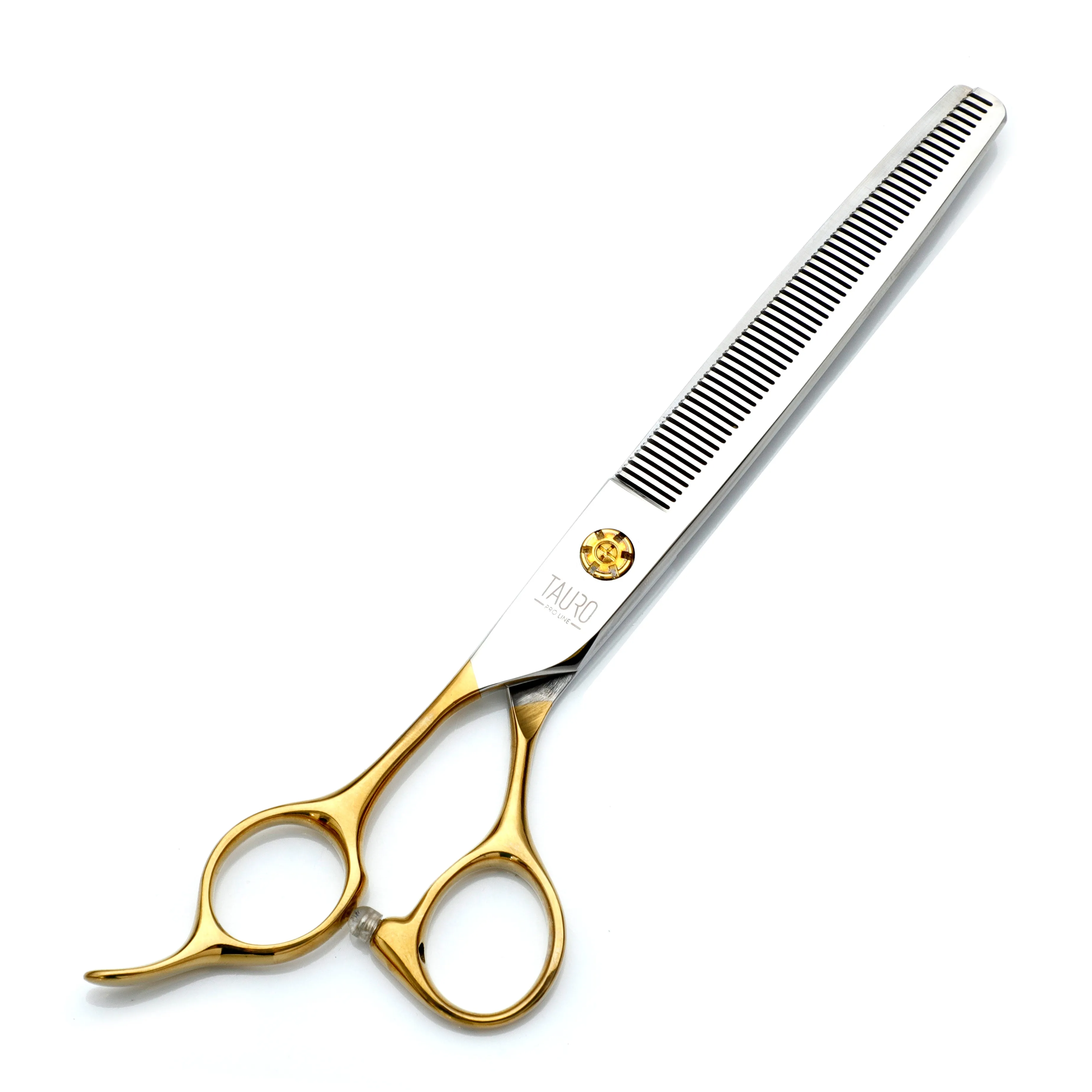 Professional Left-Handed Thinning Scissors: Tauro Pro Line Janita Plungė Stainless Steel Ergonomic Shears with 56 Teeth